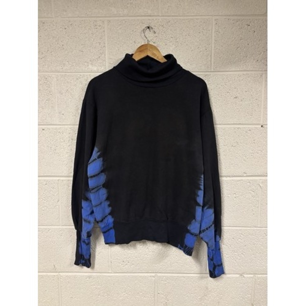 NWT Electric & Rose Women's Black Blue Tie-Dye Pullover Women's L Retail $168